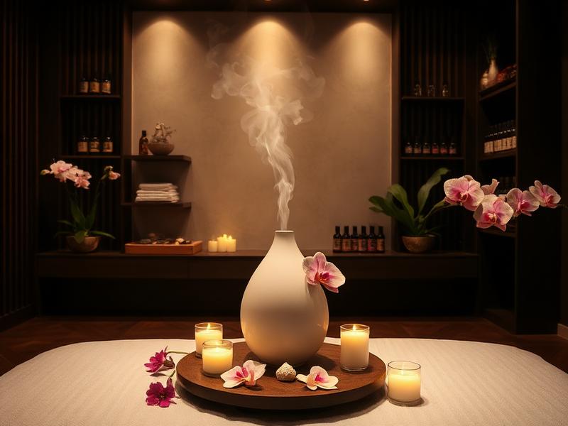 Aromatherapy spa room with essential oil diffuser at luxury spa near Baridhara Dhaka