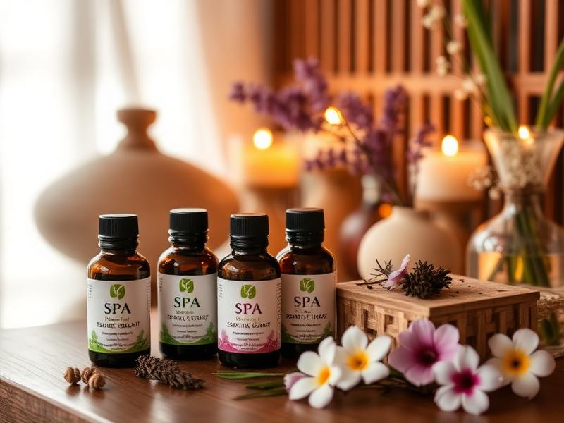 Essential oil therapy and aromatherapy display at wellness spa near Kachukhet