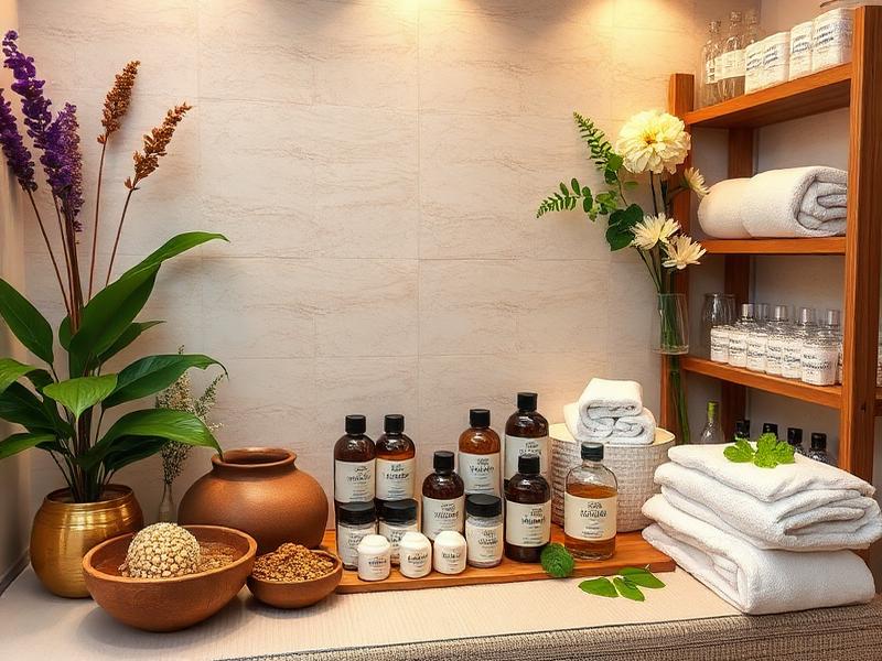 Herbal compress treatment products and essential oils at spa near Badda area