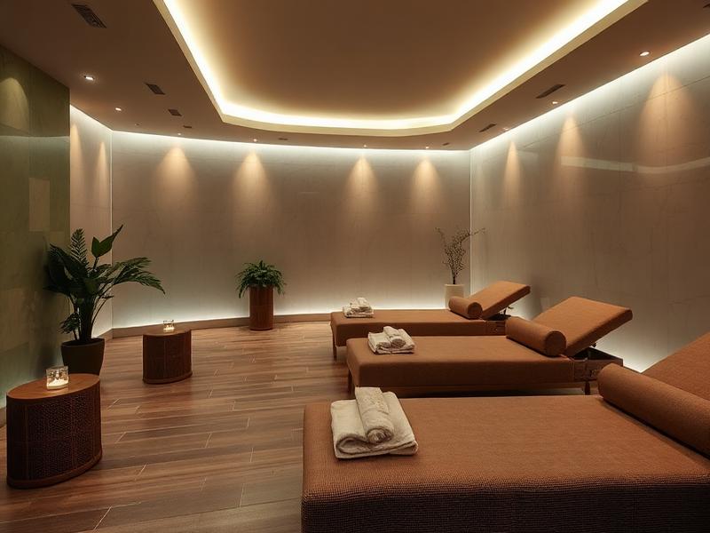 Luxury spa relaxation room with comfortable loungers near Bashundhara residential area