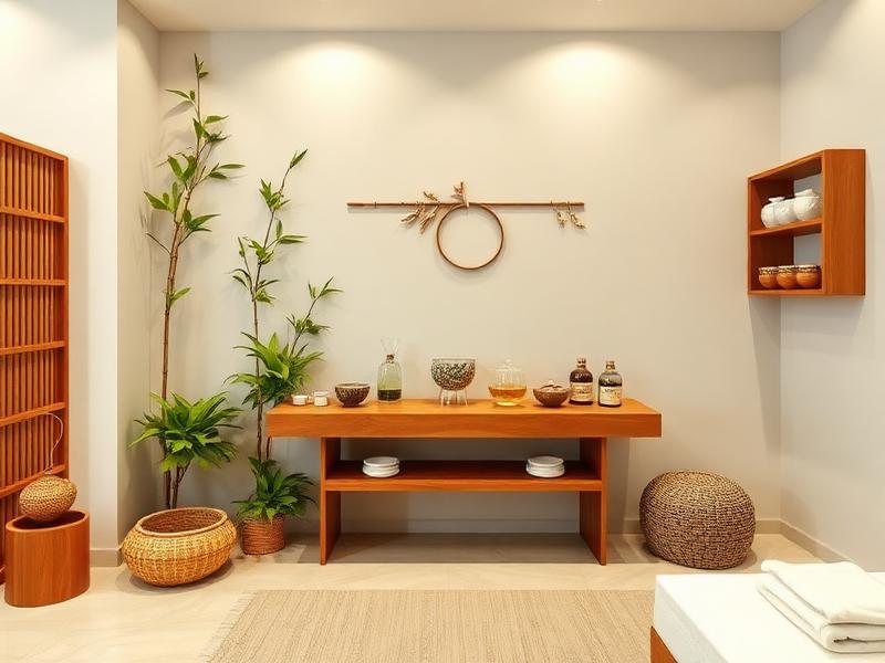 Zen wellness spa interior with herbal tea station near Banani area Dhaka